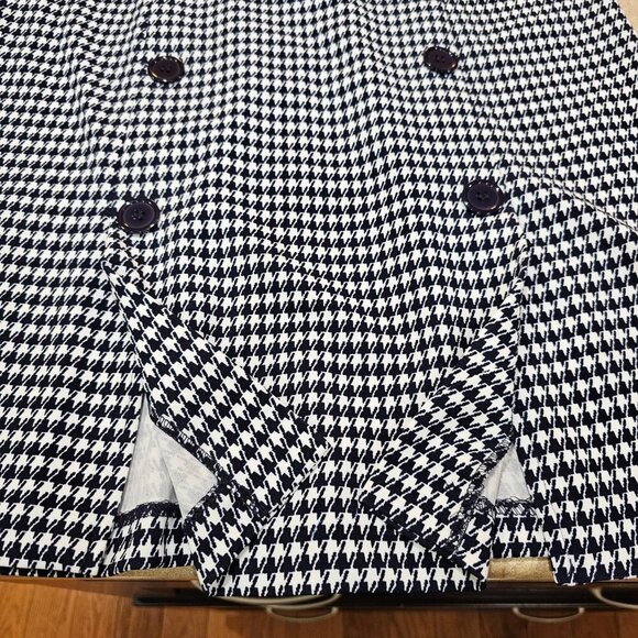NWT Women's Shelby & Palmer Houndstooth Dress Navy and White Size 6 - Picture 5 of 9